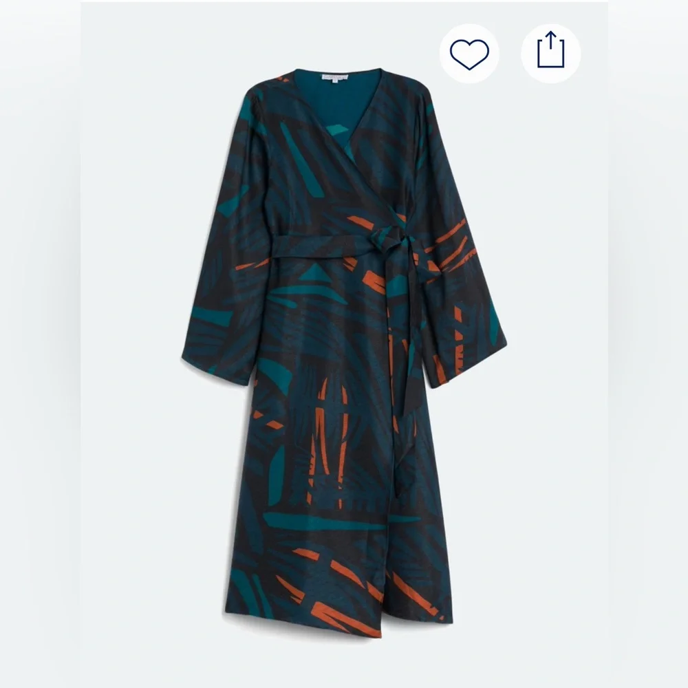 Diarrablu Sheena Wrap Dress in Teal and Orange - Picture 7 of 10